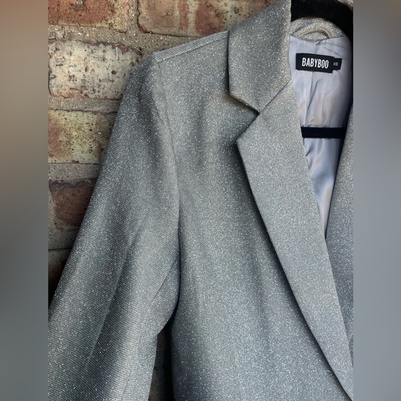 Babyboo Metallic Silver Double Breasted Blazer🖤 - Picture 5 of 14